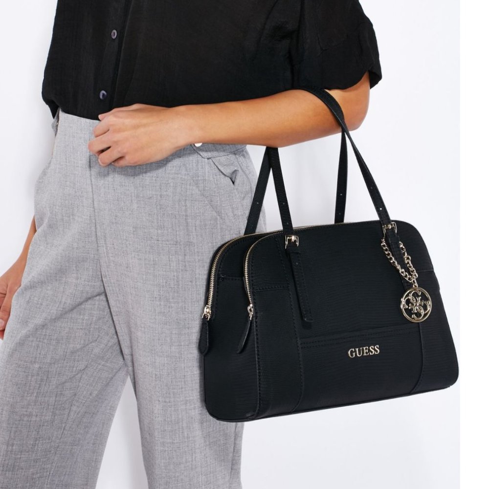 Guess Black Huntley LA Satchel Purse PG493708 NWT
